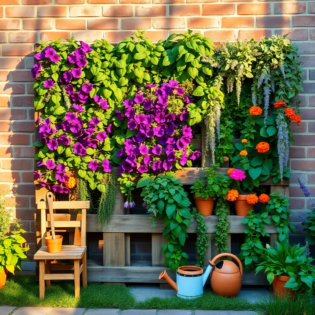 Create a Pallet Garden Wall