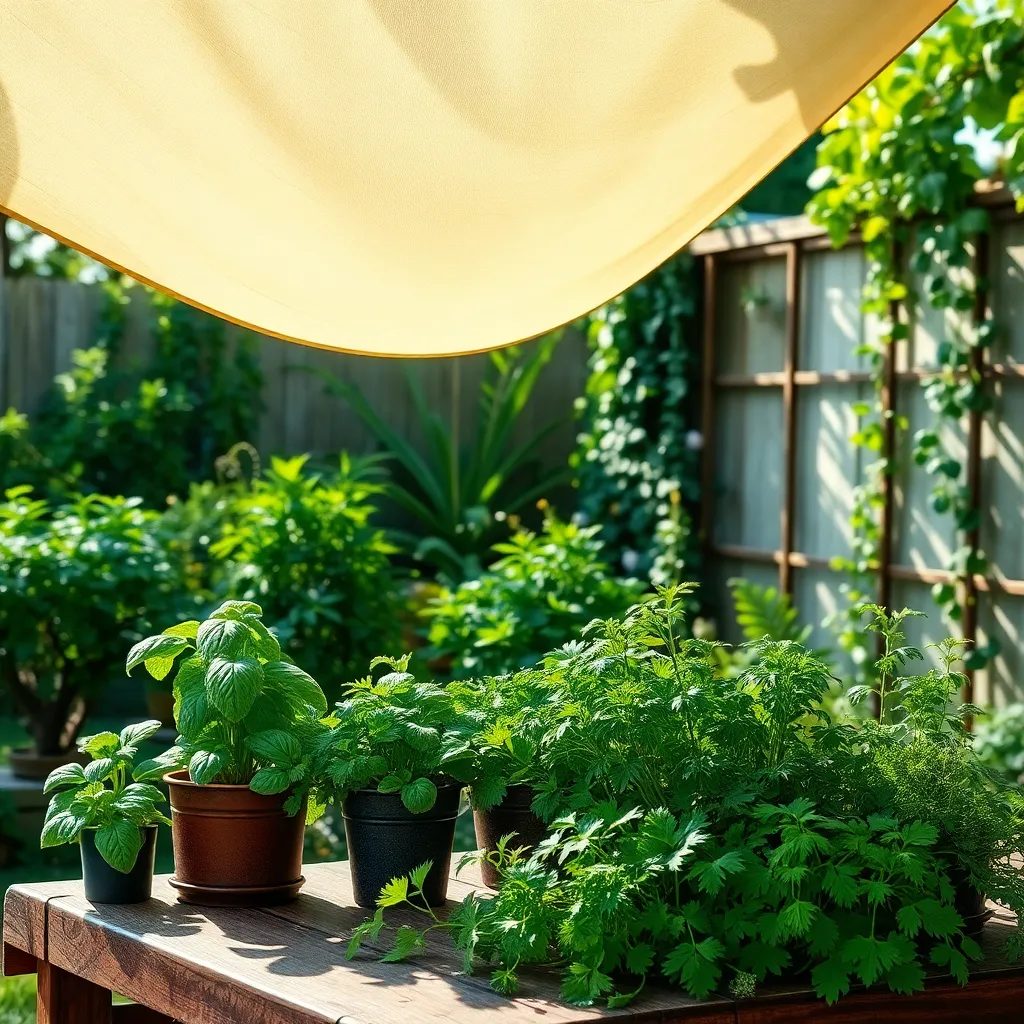 Shade Herbs During Peak Sun