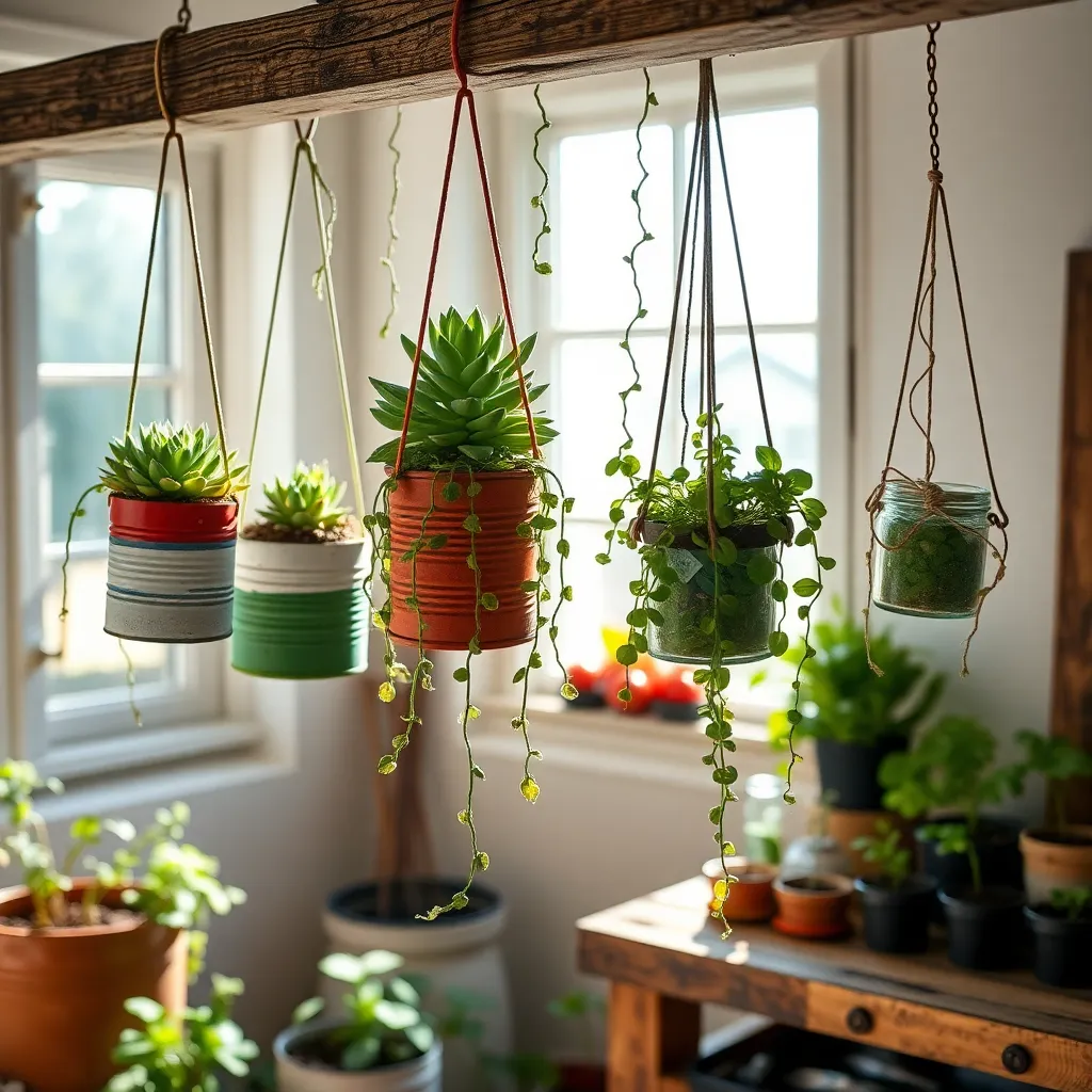 Crafting Hanging Planters from Recyclables