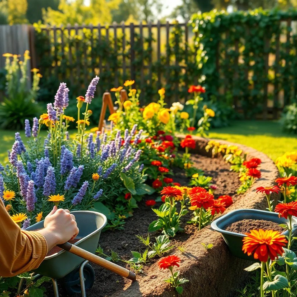 Creating Curved Flower Bed Edges