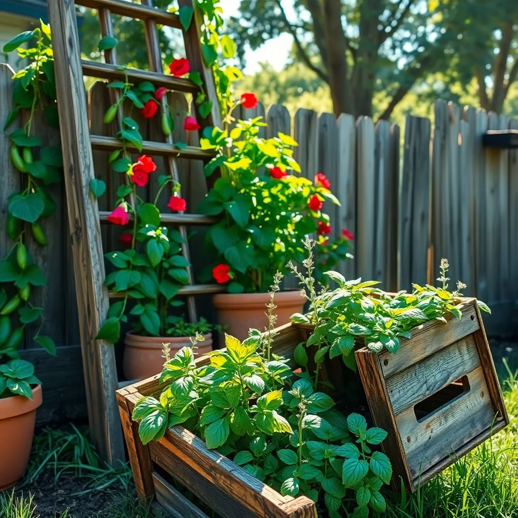 Repurpose Household Items for Trellises
