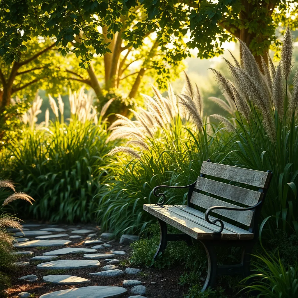 Texture Variety with Shade Grasses