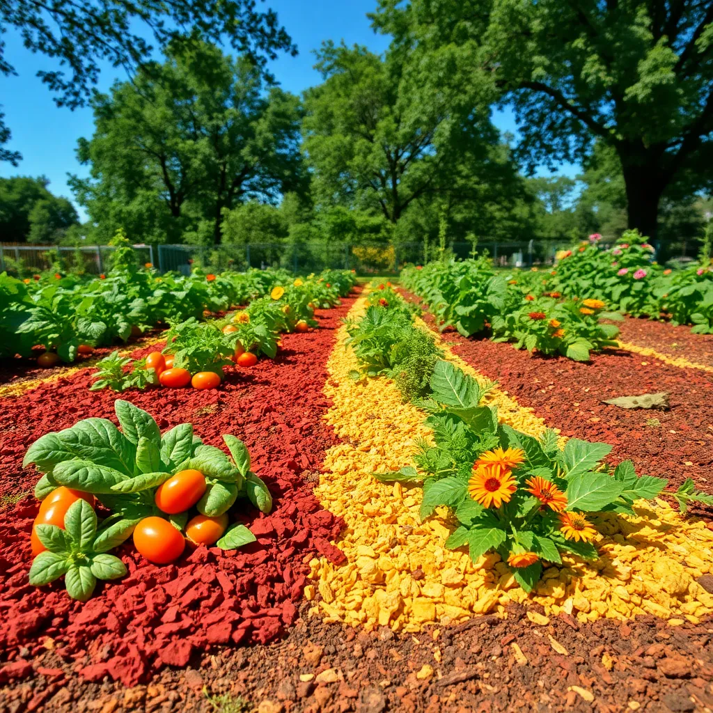 Designate Zones with Colorful Mulch