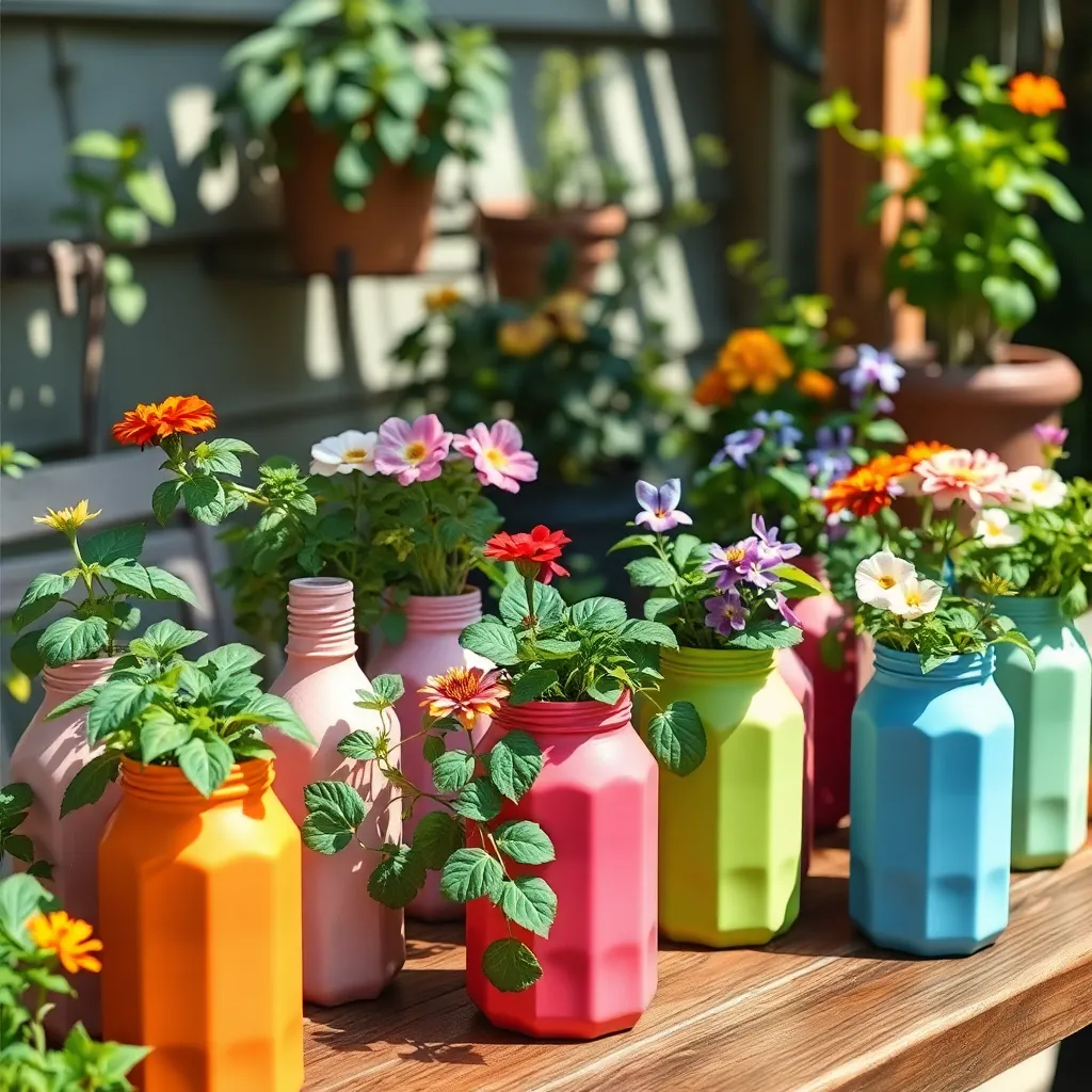 Use Recycled Bottles as Planters