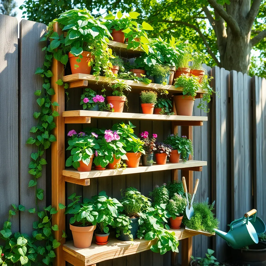 Implement Tiered Plant Shelves