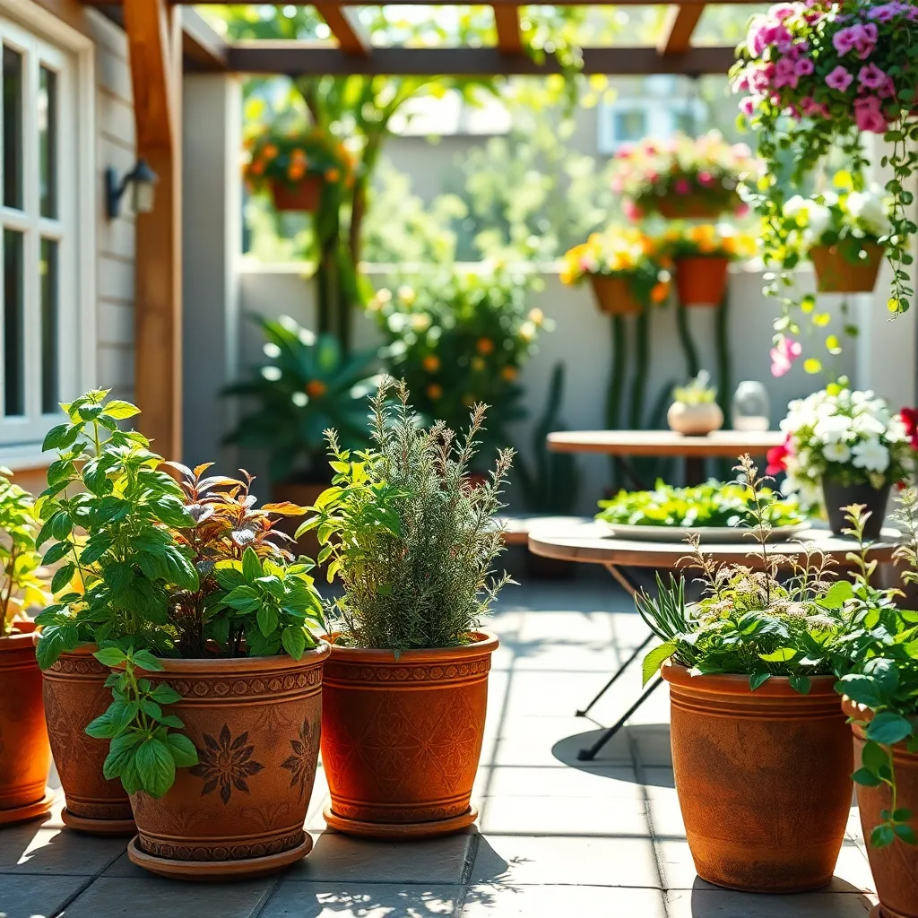 Incorporate Aromatic Herb Pots