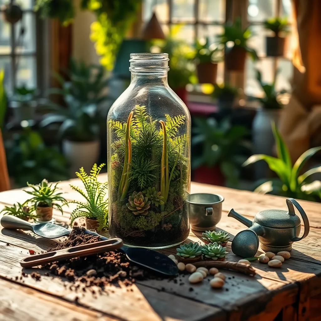 Assembling a Bottle Garden