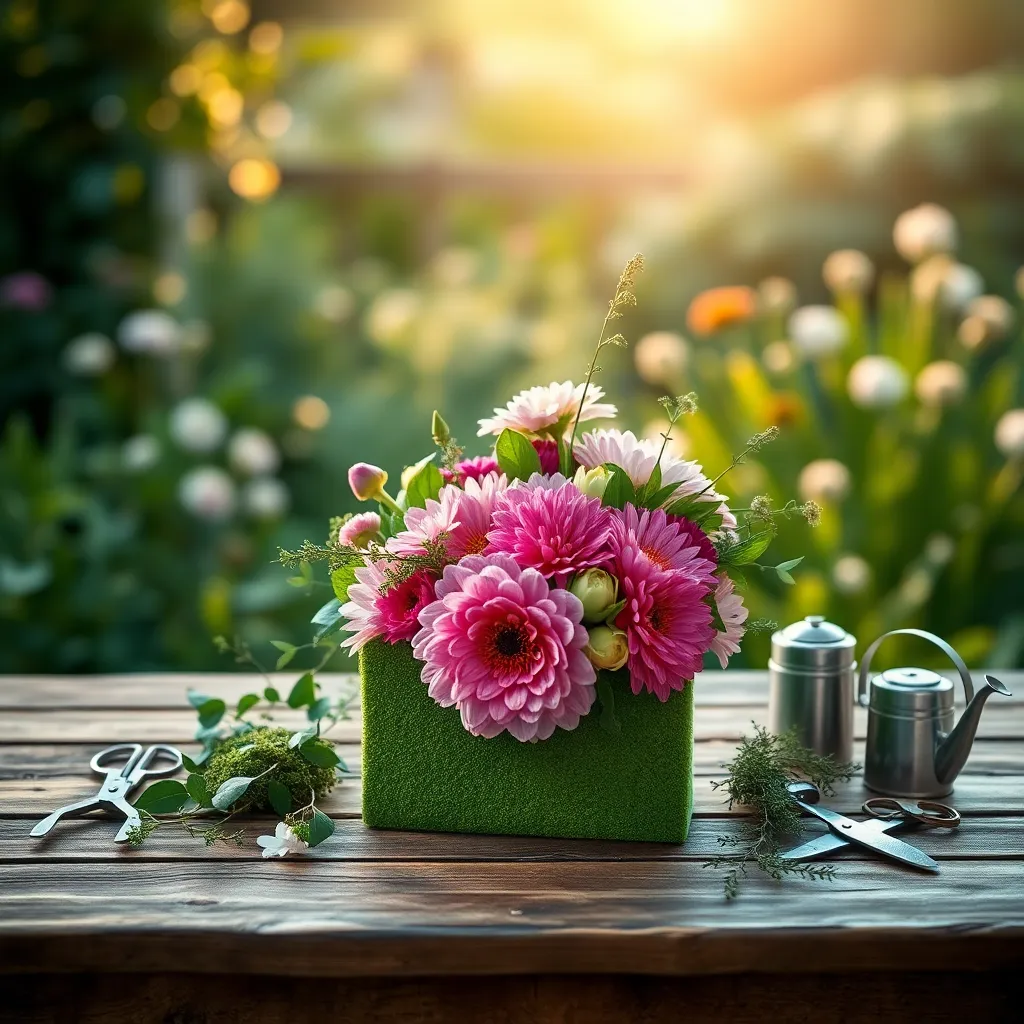 Secure Arrangement with Floral Foam