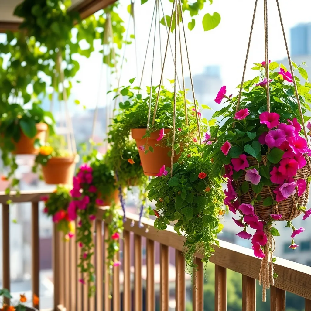 Hang Planters to Save Floor Space