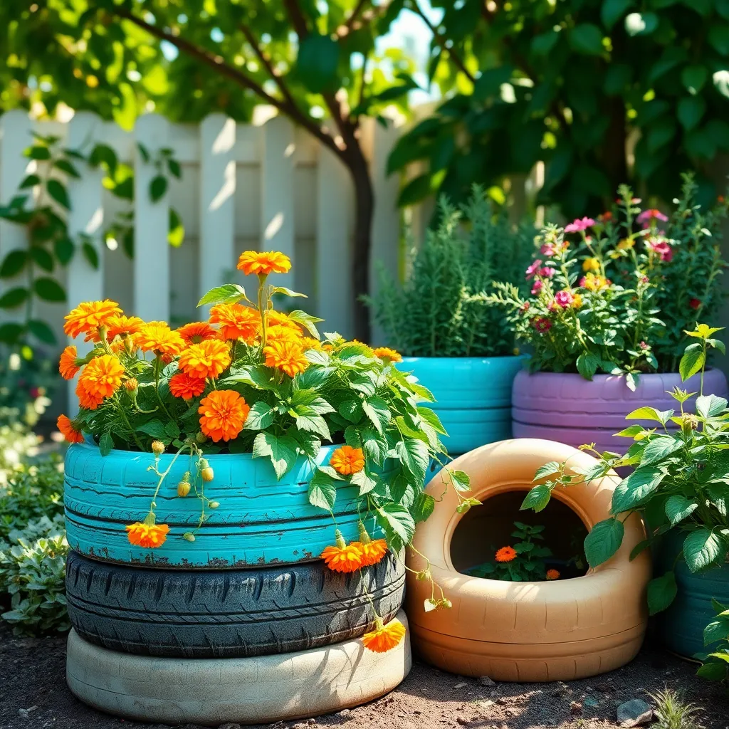 Repurpose Old Tires as Planters