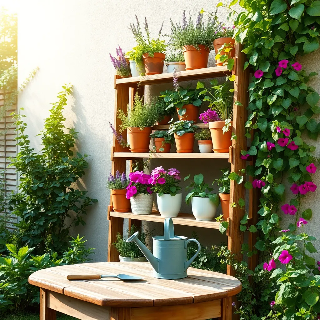 Use Tiered Shelving for Pots