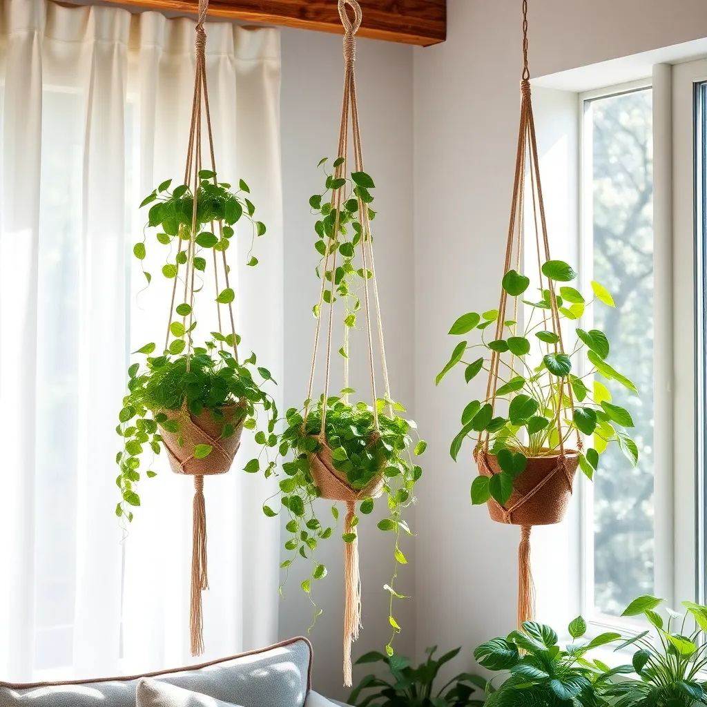 Elevate with Hanging Macrame Planters