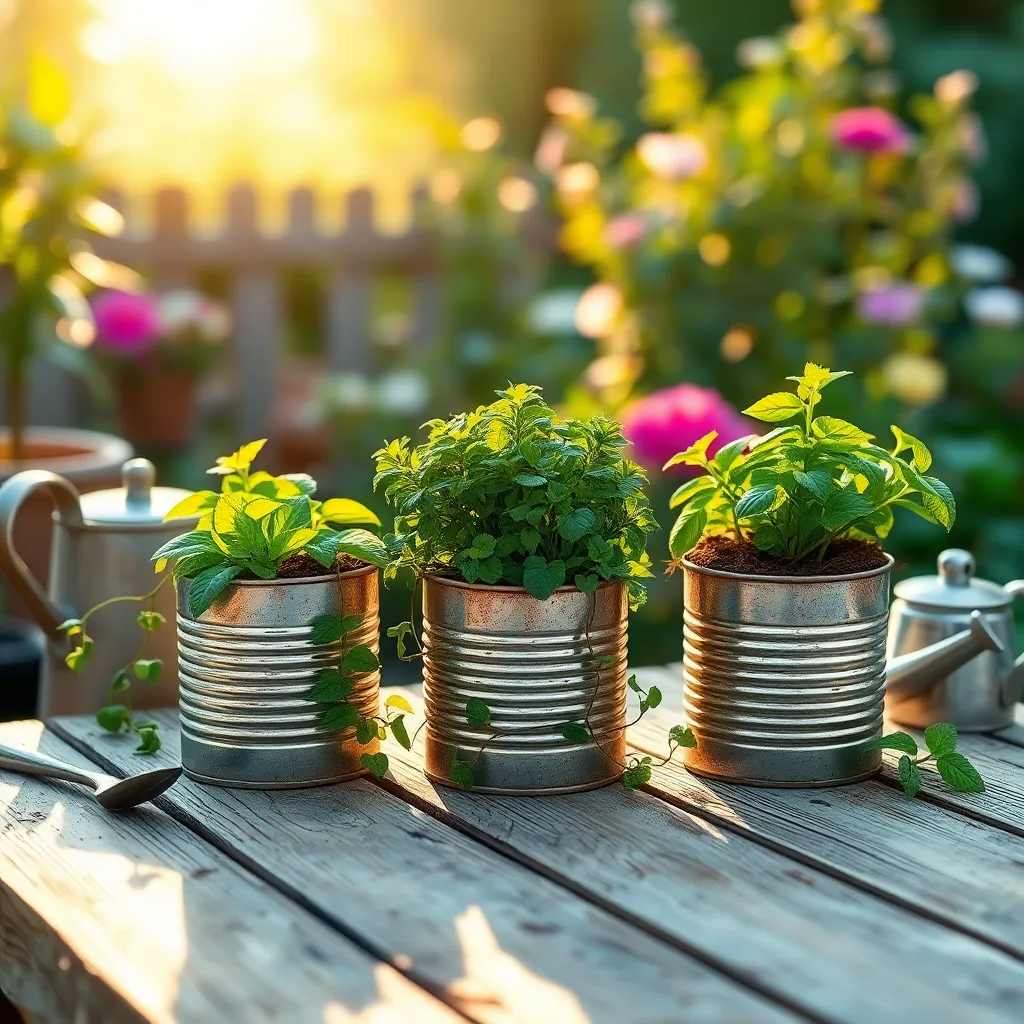 Convert Tin Cans for Herb Gardens