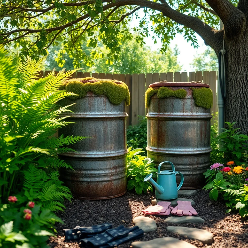 Set Up Rain Barrels with Old Drums