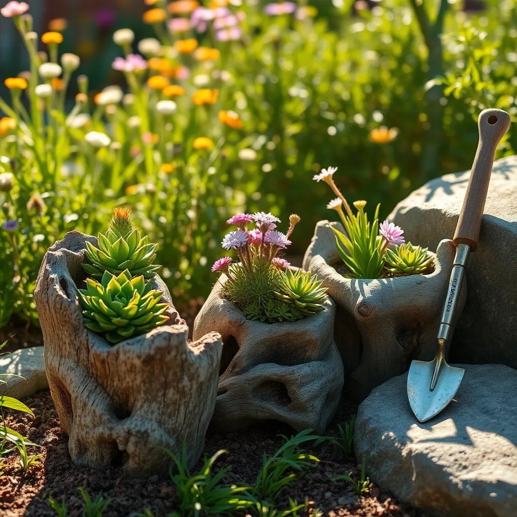 Sculpt Planters from Driftwood